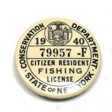 1940 NYS Fishing license