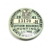 1941 NYS Hunting license