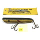 Lot, large vintage wooden lure and Bridgeport