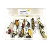 Lot, 10 assorted vintage lures includes Heddon,