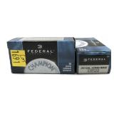 100 Rounds of .22 LR Federal solid cartridges,
