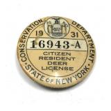 1931 Citizen Resident Deer license