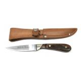 Camillus bird and trout knife with leather sheath