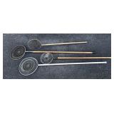 Lot: 4- Assorted Wire Bucket Fishing Nets