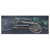 Lot: 4  Assorted Fishing Nets and frame