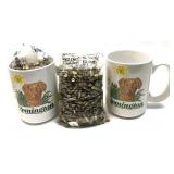 x2- Remington mugs with .22 LR. cartridges -x2