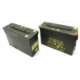 Lot, 2 metal ammo cans