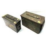 Lot, 2 metal ammo cans