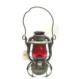 Dietz Vesta railroad lantern with red glass