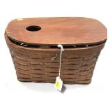 Creel with wooden lid, 14" x 8" H