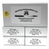 x5- Boxes of .204 Ruger 32-grain BT-BT Nosler