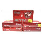 Lot, 5 boxes of Activ 12 Ga. 2.75" slugs, 25 Rds.