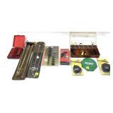 Lot, assorted gun cleaning tools and gun
