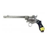 French Pinfire Revolver, 6" Barrel, Engraved,