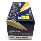 Brick of .22 LR. Federal Lightning cartridges,