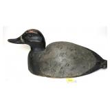 Bluebill Drake Wooden Carved Decoy