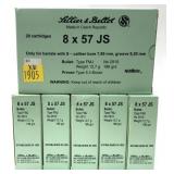 x6- Boxes of 8x57 JS (8mm Mauser) 196-grain FMJ