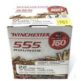 Box of .22 LR. HP Winchester cartridges, 555 Rds.