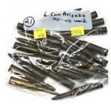 Bag of 6.5 Japanese Arisaka cartridges, 21 Rds.