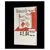Vintage Monarch tin sign, 27" x 17 1/2"