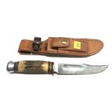 Lot, German 457 stag handle hunting knife with