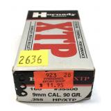 Box Hornady XTP 9mm Cal. bullets