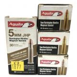 x4- Boxes of 5mm JHP Aguila cartridges- x4 boxes