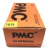Box of .38 Spl.+P 125-grain jacketed HP PMC