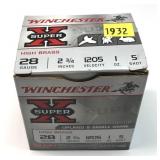 Box of 28 Ga. 2.75" No. 5 Winchester Upland &