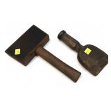 Lot, 2 early wooden hand tools