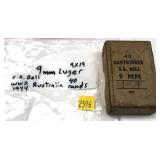 Box of 9mm Luger cartridges, 40 rds.