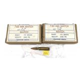 Lot, 2 boxes 7.62x51 (.308) M118 Match, 40 Rds.