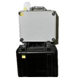 Lot, Pellican handgun case (10" x 8") and silver