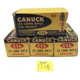 200 Rounds .22 LR Canuck vintage cartridges,
