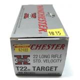 Brick of .22 LR T22 Target Winchester cartridges,