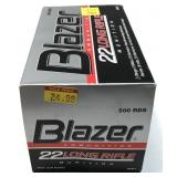 Brick of .22 LR Blazer cartridges, 500 rounds