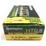 Box of .45 Auto 230-grain JHP (Subsonic) Remington