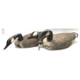 Lot: 2- Geese Cork Body Decoys with extra wooden