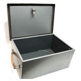 Metal lock box with key