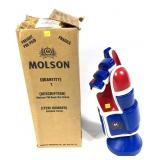 Molson hockey back bar glove display with box