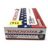 Box of 5.56 55-grain FMJ Winchester cartridges,