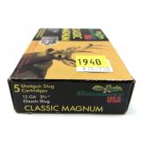 Box of 12 Ga. 2.75" Brenneke sabot slugs, 5 Rds.