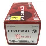 Box of 9mm Luger 115-grain FMJ RN Federal