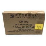 Box of 5.56mm M193 Ball Federal cartridges,