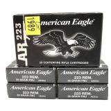 100 Rds. of .223 REM 55-grain FMJ American Eagle