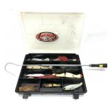 Lot, assorted lures including Heddon, Drifter