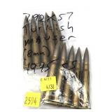 Bag of 7.92x57 Turkish Mauser (8mm) cartridges,
