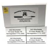x5- Boxes of .243 WIN. 70-grain nosler FB