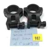 Pair of Heavy Duty Tactical Rings 1" high scope