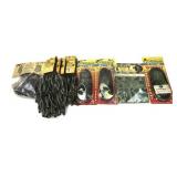 Lot: assorted Camo gloves, masks and 3 Quaker